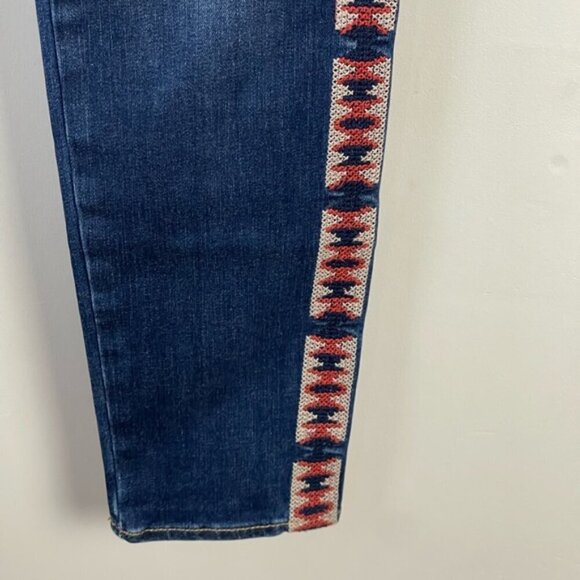 Driftwood Jackie High-Rise Embroidered Jeans size 27 Aztec bohemian stretch - Picture 7 of 12